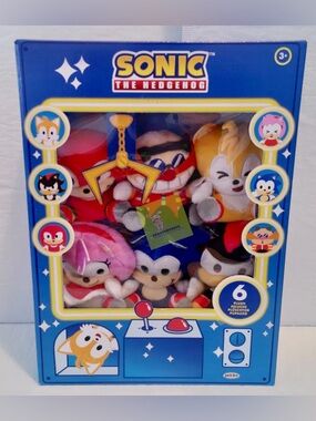 Sonic The Hedgehog 3.5" Crane Game Mini Plush Set Of 6 Jakks Pacific Brand New!